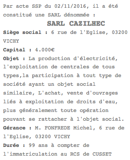 sarl cazilhec
